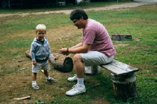 Evan and Paul around the fire circle