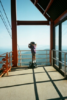 Hannah looking out the viewer on Cannon Mountain