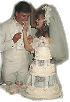 Jeri feeding John some wedding cake