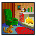 Home Fireplace Dog
