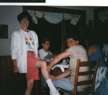Dave's wife Donna, showing us her mosquito bite.