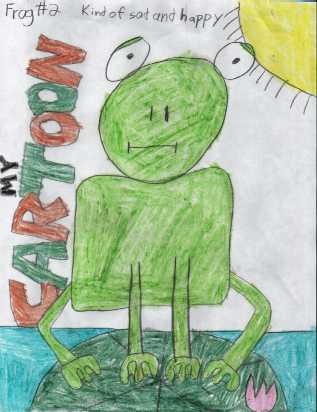 Second frog drawing in a series of five drawings by my oldest son