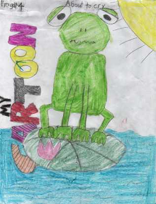 Fourth frog drawing in a series of five drawings by my oldest son