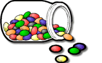 spilled jar of jelly beans