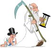 father time and
baby
