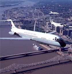 C-9 and other aircraft over St. Louis