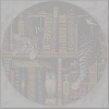 Cat and Books Tile