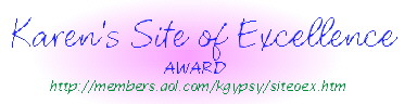 Karen's Site of Excellence Award!