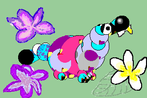 Honker eating orchids and plumeria