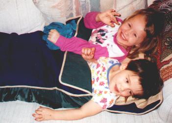 Daughters Haley and Linsey on a luxurious campout