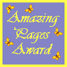 Amazing Pages Award with butterflies