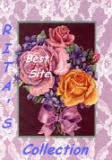 Rita's Collection Gest Site, patterned frame around a bouquet of flowers