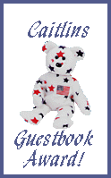 Caitlin's Guestbook Award with a small bear with stars on it