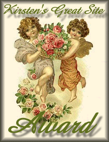Kristen's Great Site Award, Victorian design of two girls holding a flower bouquet