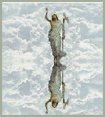 Jesus and reflection in the clouds