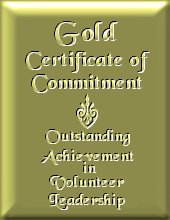 Gold Certificate of Commitment - Outstanding Achievement in Volunteer Leadership