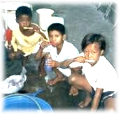 the kids eating