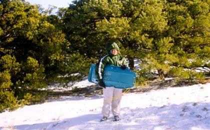 Lydia with her sled