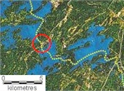 Chaffey's Locks on the Rideau Canal System, Landsat Satellite Image 