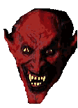 evil looking devil
head