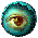 blinking eye looking through hole in
wall