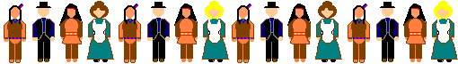 line of pilgrims and indians