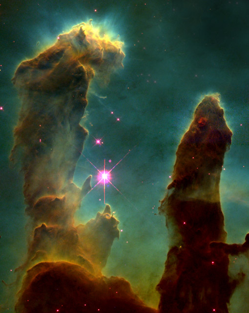 Pillars in the Eagle nebula