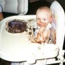 This Is Sabrina (2nd Daughter) While Eating (Or Wearing) Her Cake At Her 1st Birthday Party At Her Grandpa Buddy's (Summer's Dad, My Father In Law) House In 1998!