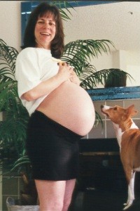 My big belly (and our dog).