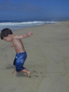 First time at the beach.