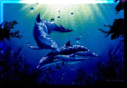 This is not a Synergy Painting, it is Christian Riese Lassen Dolphin Enchantment