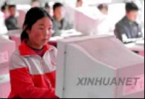 Wen Yonghua, a student of the Danma Village High School - Xinhua photo