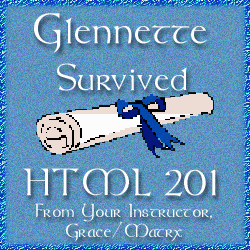 HTML 201 award from Grace