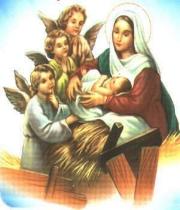 Mary, babe & angels