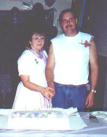 Cutting Wedding Cake.