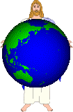 Jesus & spinning earth GIF 38k