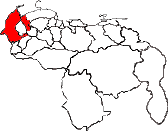Mapa de Venezuela, resaltando el Estado Zulia!