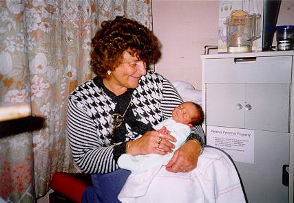 Granny Hillman holding Nathan