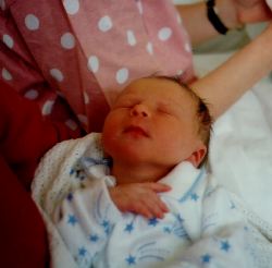 Photo of Abigail at two days old