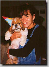 Me and Aunt Lori - with birthday hat (11/97 9K)