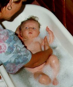 Abigail in the bathtub