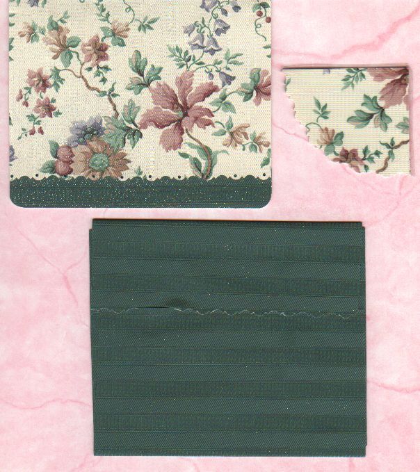 Wallpaper notecard and envy with matching corner bookmark