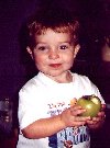 Jeffrey eating an apple