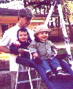Uncle Peter with Fletcher and Jeffrey 3/99