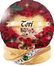 animated globe, has red roses and a terry inside