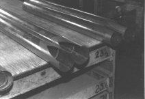 metal pipes with upper lip cutouts
