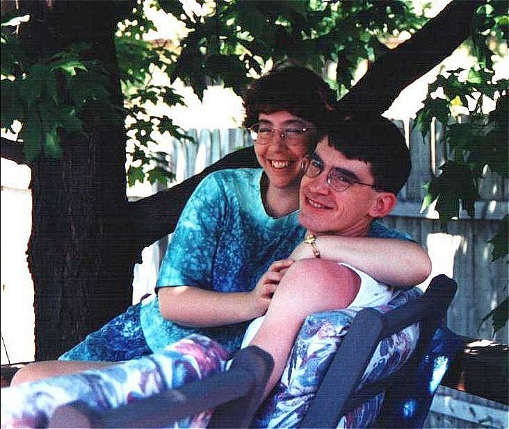 Neil and Carolie in our backyard