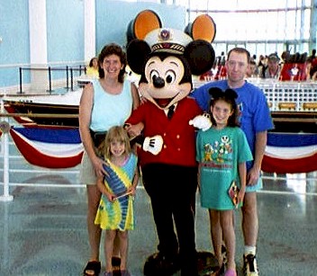 Maifeld Family prior to boarding the Disney Magic with Captain Mickey