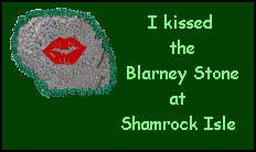 huge blarney stone with red kissing lips