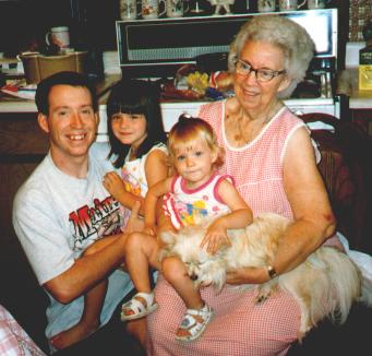 Doug With Meagan, Becca and His Grandmother '95